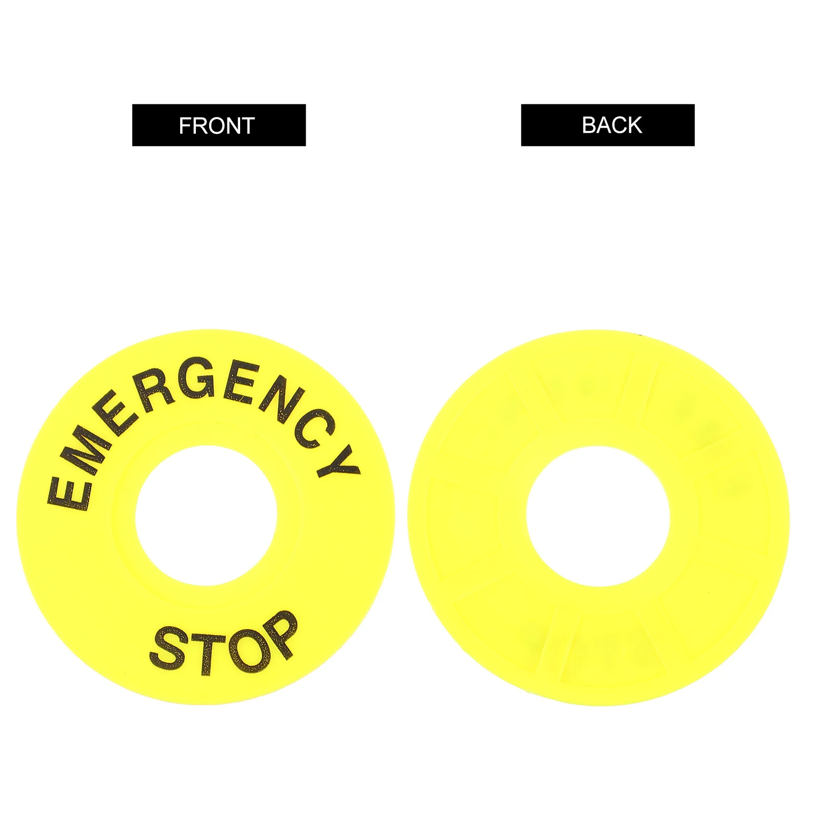 

10Pcs Round Emergency Stop Ring Yellow 60mm Outer Diameter 22mm Inner Diameter Push Button Replacement Emergency Stop Sign