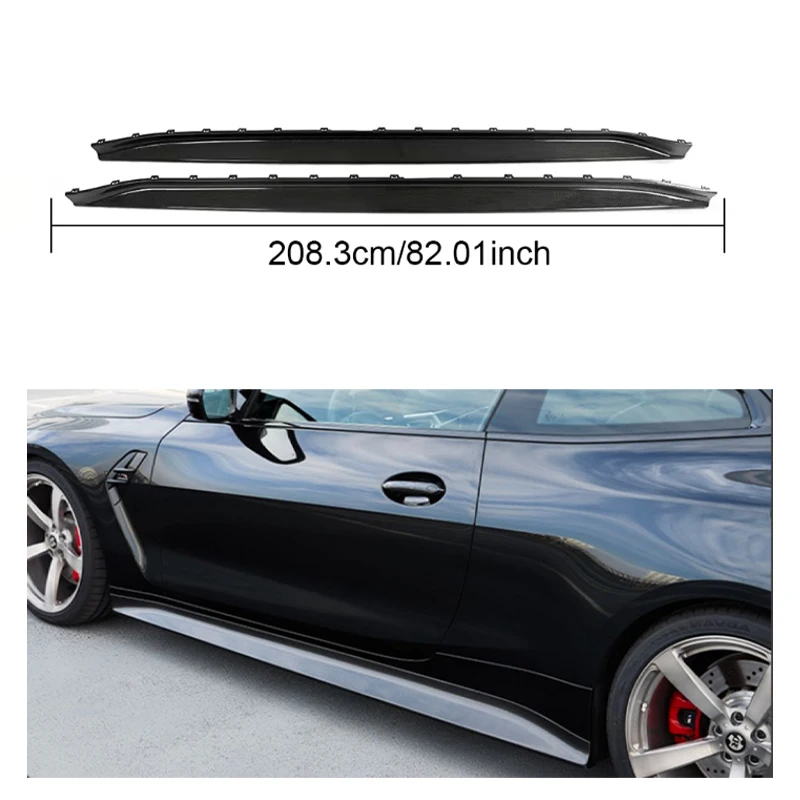 For BMW G80 M3 Competition CS 2020-2026 Dry Carbon Fiber OEM Style Side Bumper Skirts 51778084409 51778084410