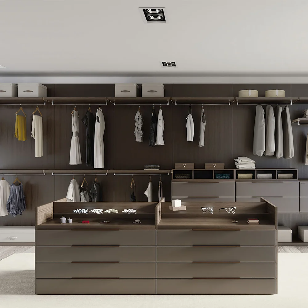 Luxury Minimalist Modern Convertible Extendable Foldable Metal U-Shaped 3-Column Corner Wardrobe for Bedroom and Living Room
