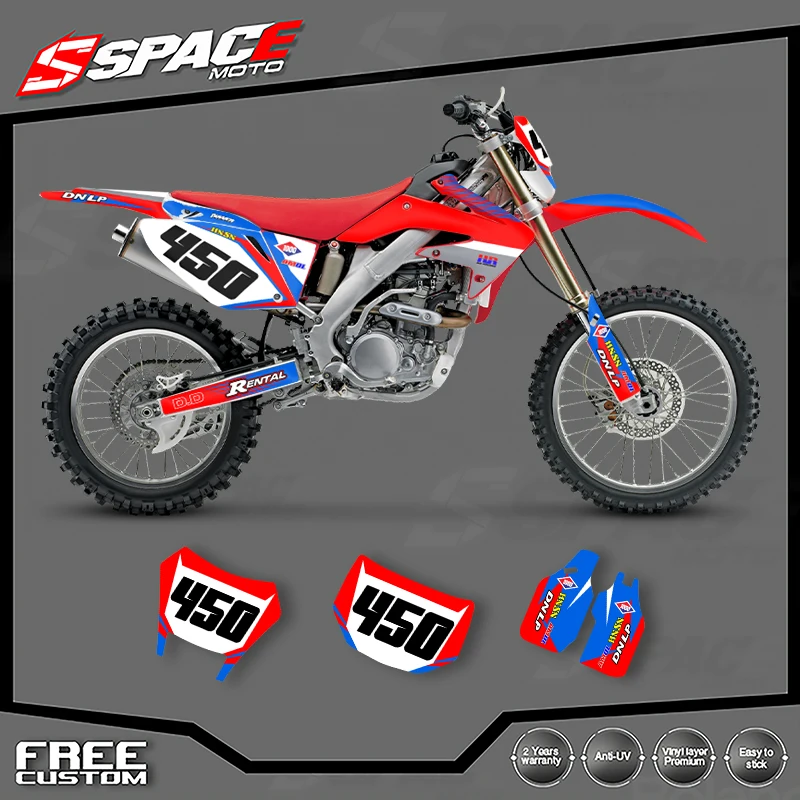 

SPACE Custom Motorcycle Graphics Background Decal for HONDA CRF250X 2004-2007 CRF 450X 2008-2019 Decals Stickers Kits 01