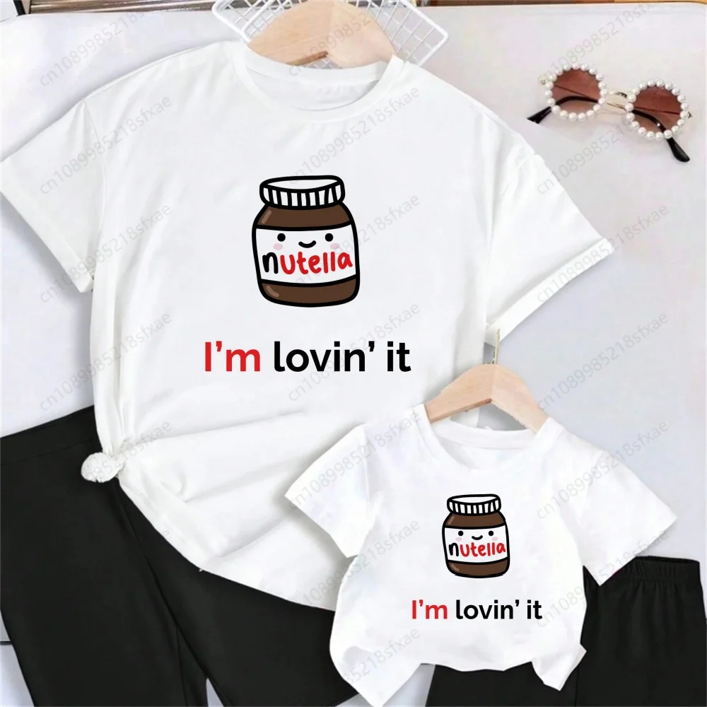 

Nutella New Summer Print Children T-shirt Short Sleeve O-neck T Shirt Baby Gilrs Casual Tshirt Kids White Clothing