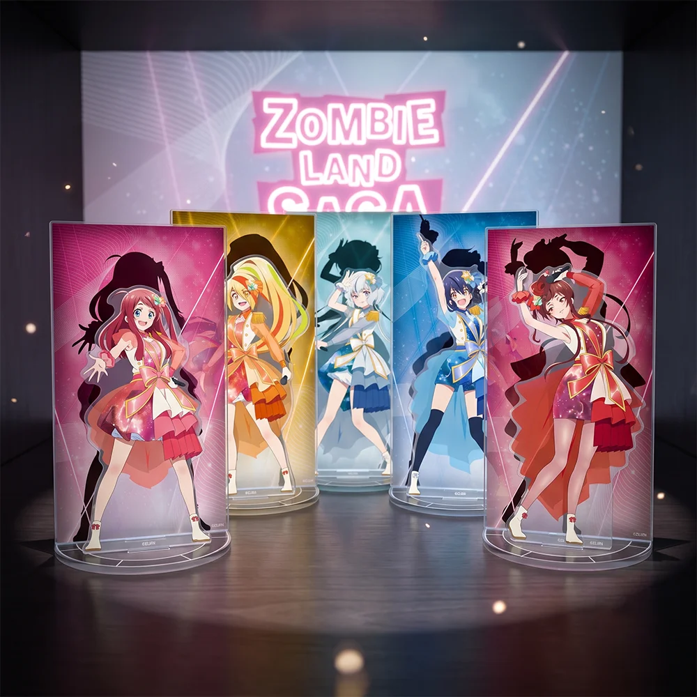 ZOMBIE LAND SAGA Tae Sakura Saki Ai Junko Yugiri Lily Live Ver 15CM Double Sided Acrylic Stand Keychain 2026 New Anime Stand