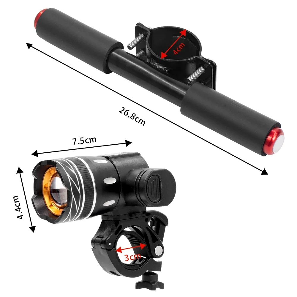 LED-Scheinwerfer für Xiaomi M365 / Pro Elektroroller, zoombar, 1200 mAh Akku, USB wiederaufladbar, 150 lm, XM-L T6 Frontlicht – Detail 27