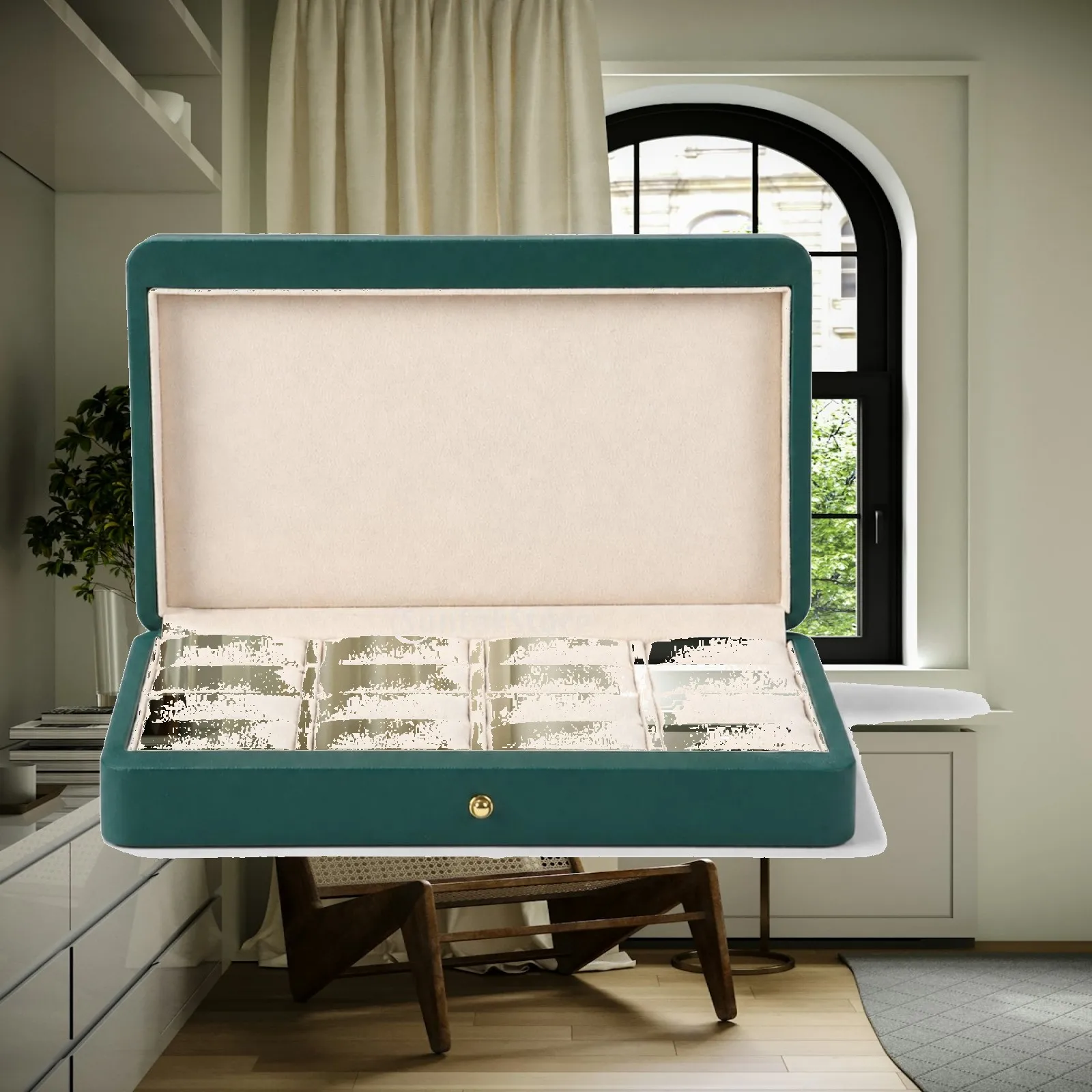 Finger Jewelry Display Case Velvet-Lined Finger Jewelry Storage Box Jewelry Display Tray Easy to Store for Dresser, Travel