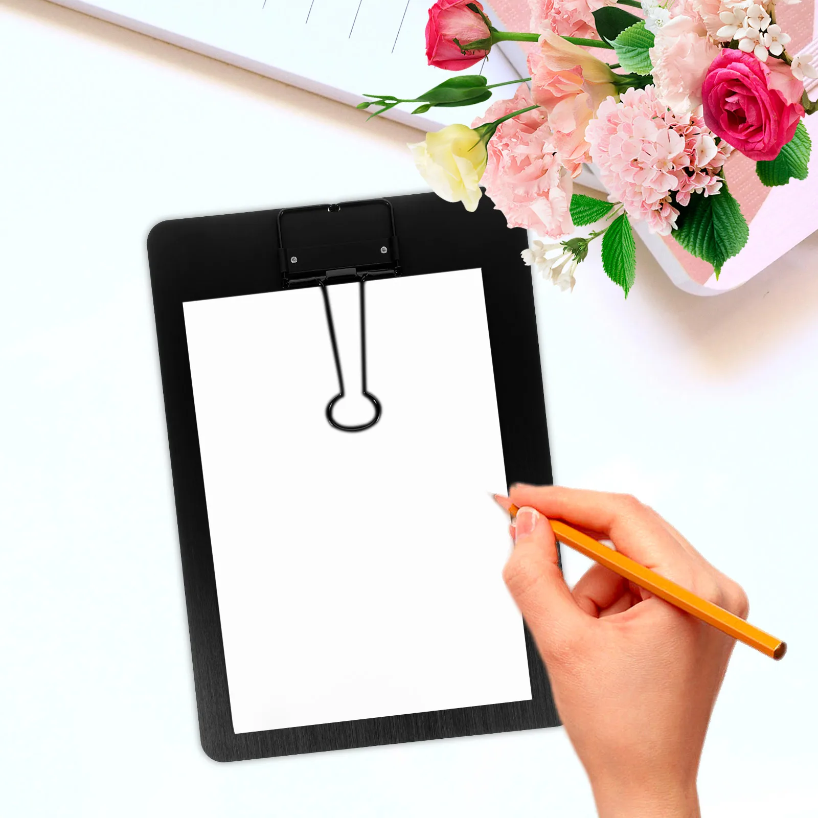 

1PC Stainless Steel A5 Clipboard Lightweight Ergonomic Metal Clip Home School Office Writing Pad Paper Holder File Clip
