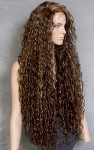 Haarmischung, volle Lace-Front-Perücke, gewellt, braun, Hitze, OK WBSM 8-27-613