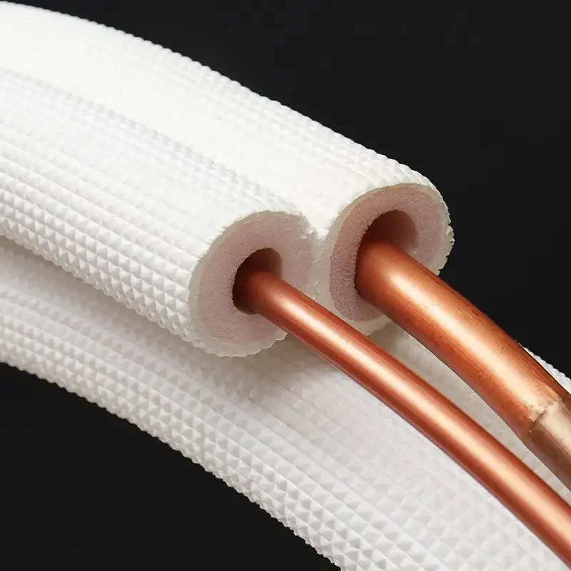 10 Meter Air Conditioner Pair Coil Tube 1/4\'\' 3/8\'\' Insulate Copper Aluminum Pipe Split Line Wire Home Air Conditioner Parts