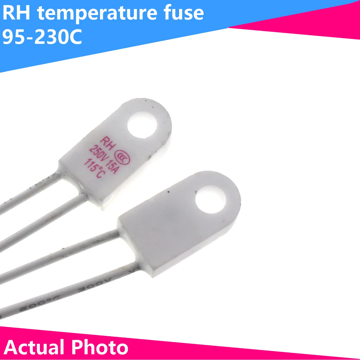 

2PCS RH/Tf 95 115 125 130 135 150 180 230Degrees Celsius 15A 250V Temperature Fuse Thermal links Over Temperature Protector