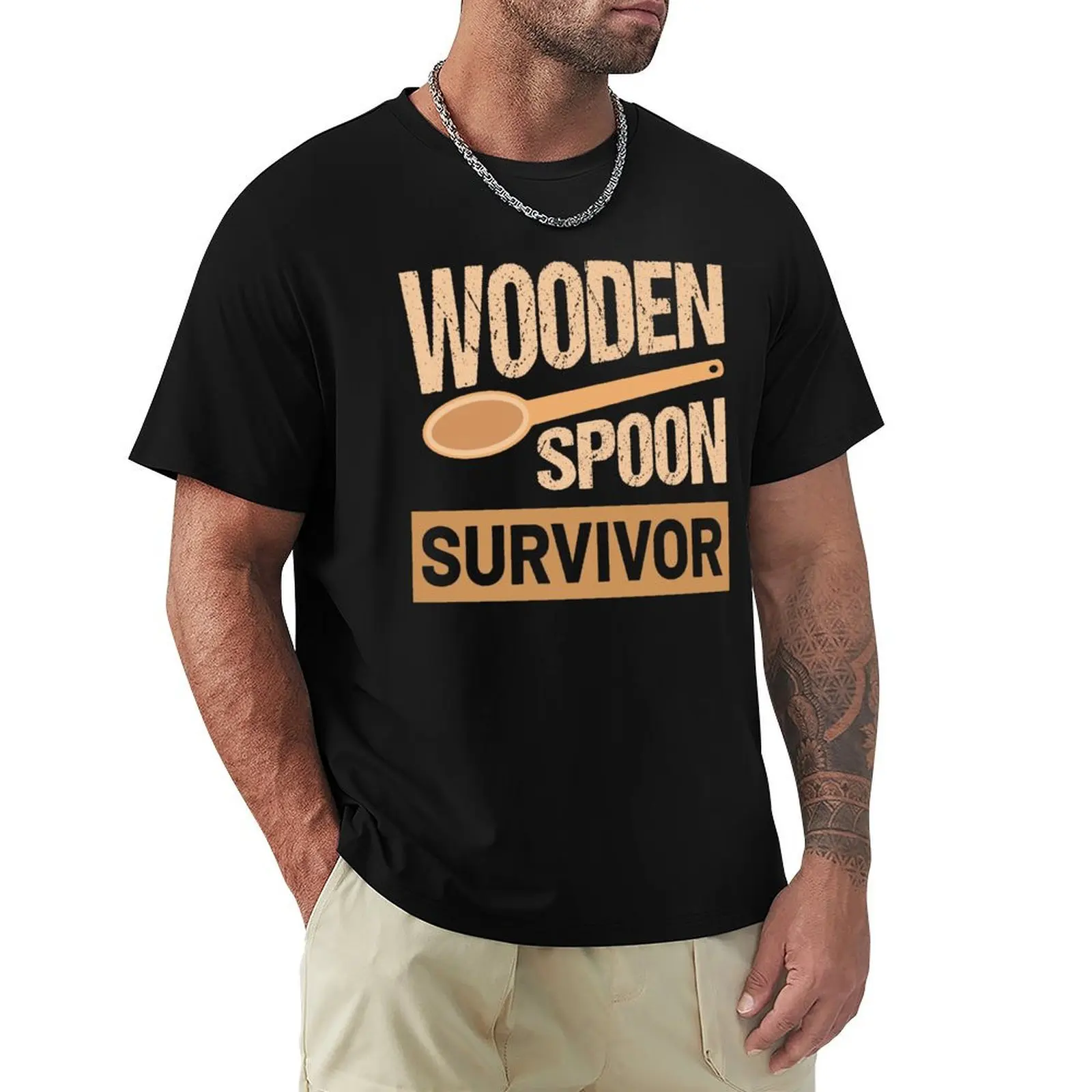 Wooden spoon survivor T-Shirt Casual All Match Short Sleeve T-Shirt