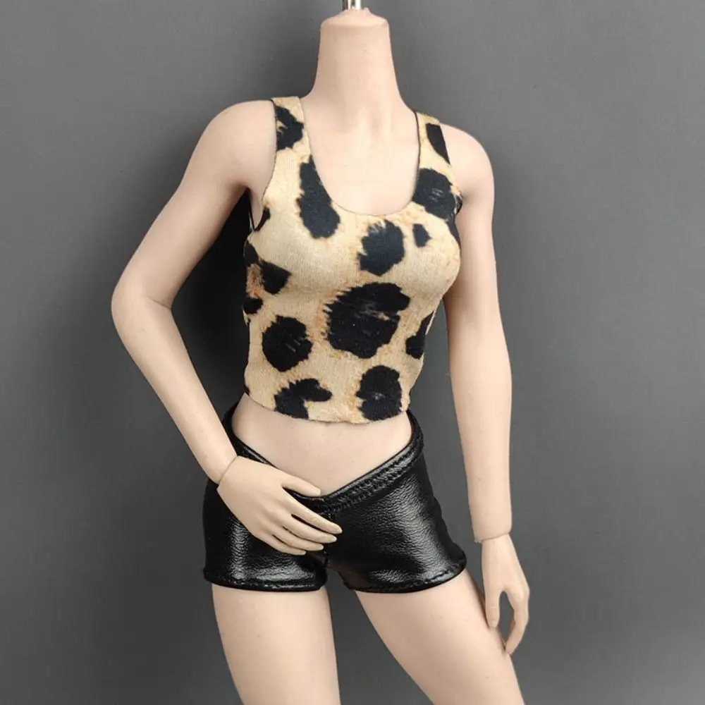 6 色 1/6 ミニチュアベスト高弾性布女性兵士ベストヒョウ柄兵士フィギュアアクセサリー