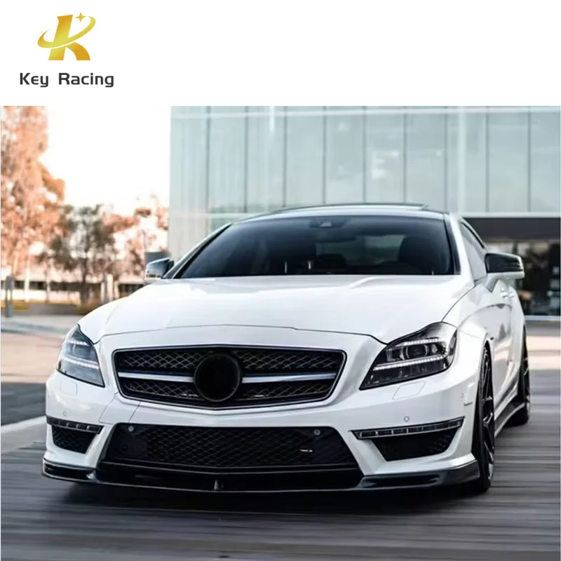 W218 CLS63 Accesorio Auto Front Lip Carbon Fiber V Style Front Bumper Lip For Mercedes-Benz CLS Class W218 CLS63 AMG