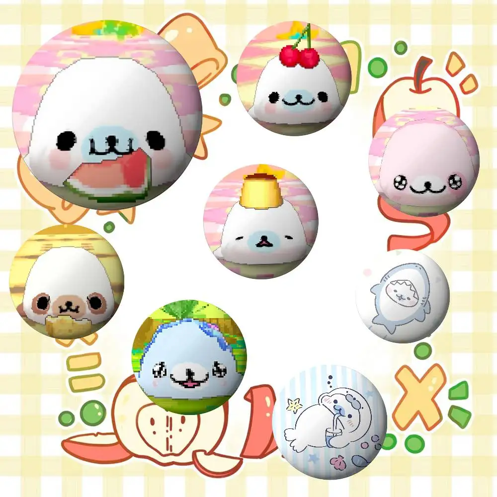 

Cute S-Seals Brooches Stylish Ornament Pins Exquisite Round Badge Bag Accessories Jewelry Gifts