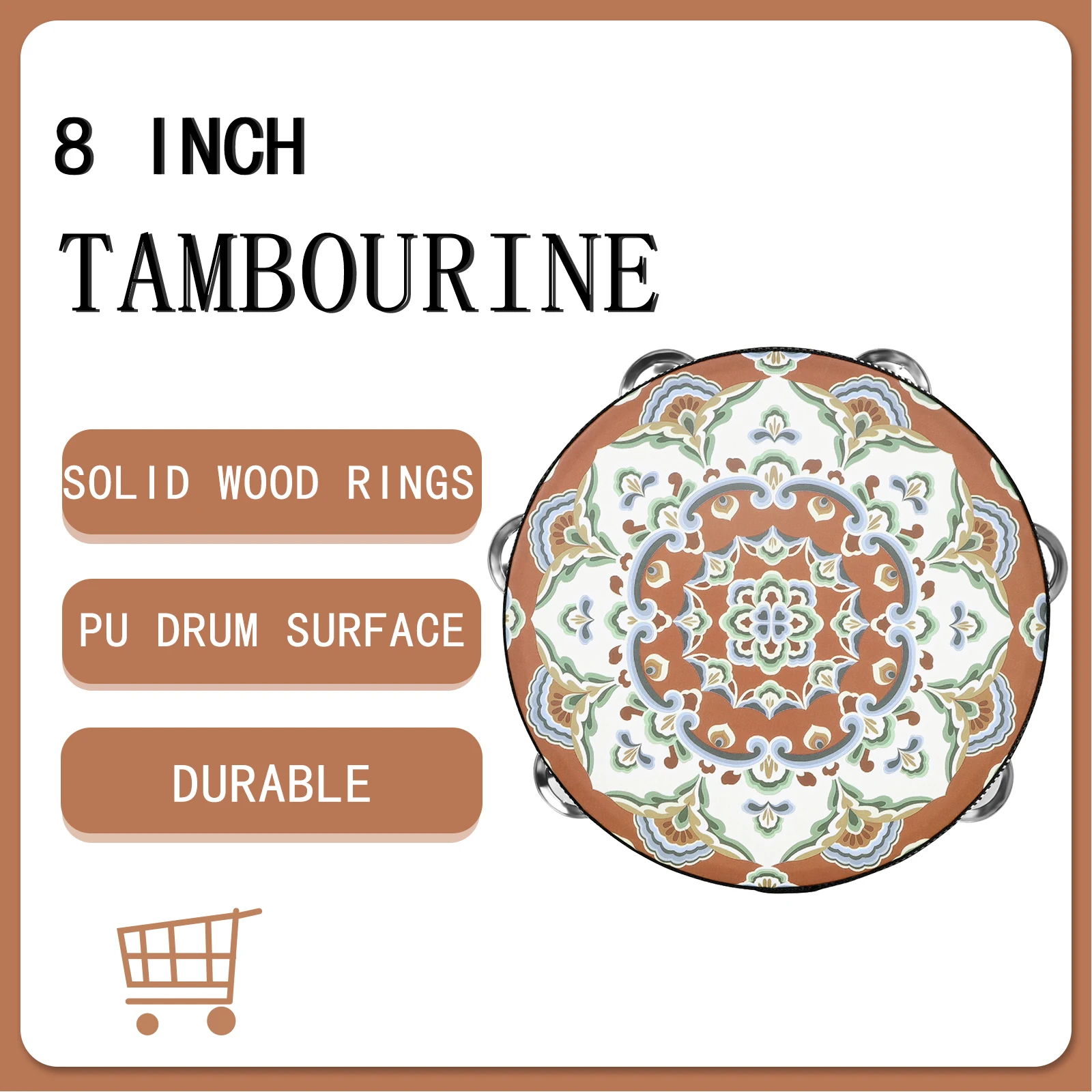 

Барабан ручной из нержавеющей стали, 8 дюймов