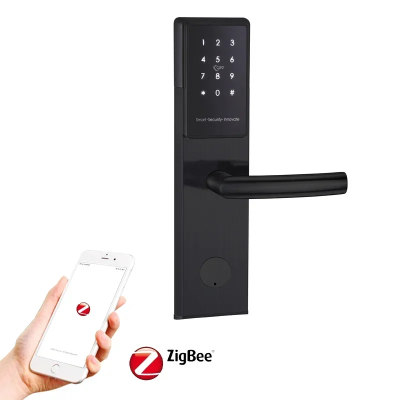 Tuyas SaaS Hotel Door Locks for Smart Hotel E300P Keyless Entry Zigbee App Controlled Card Encoder Digital Password E-key