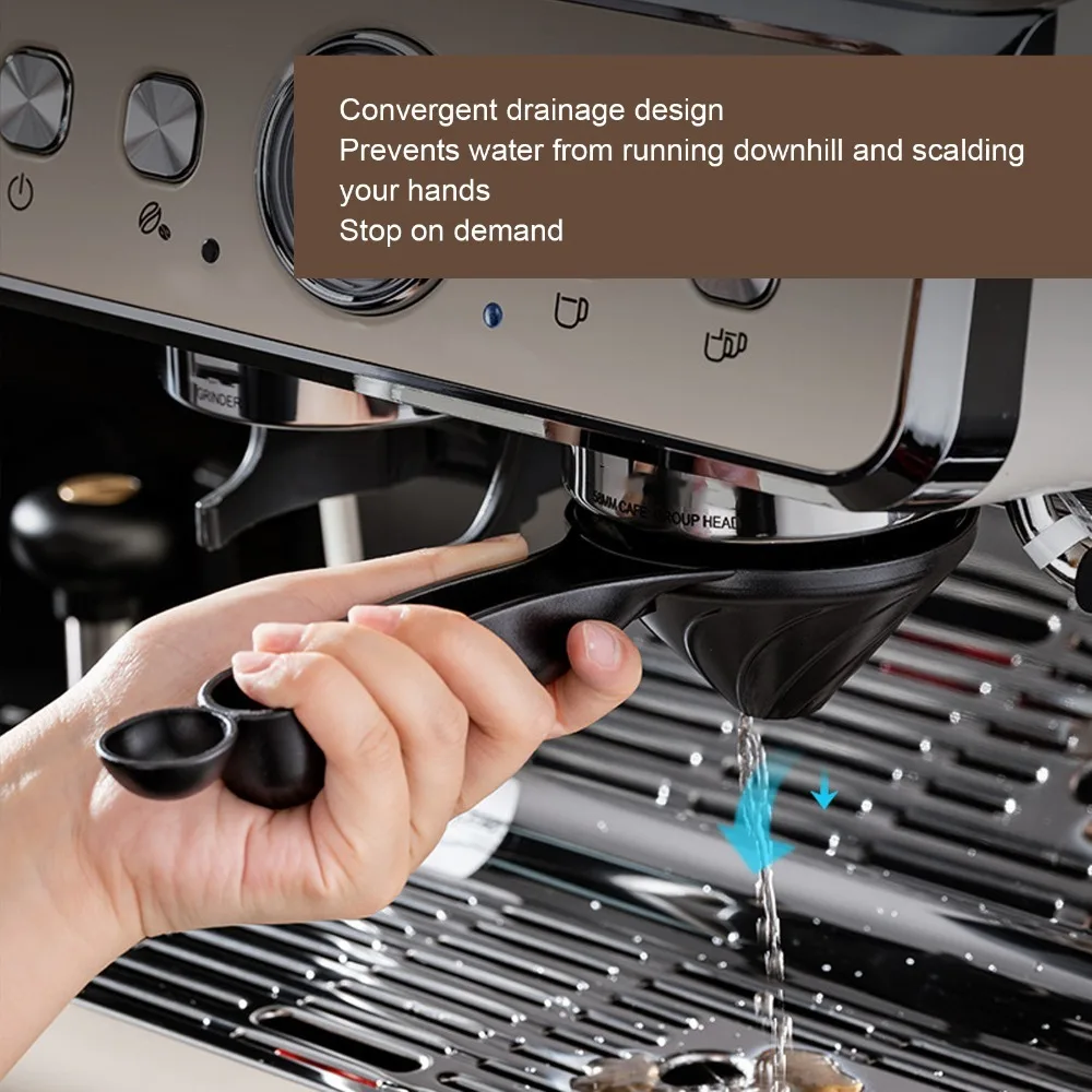 Nylon Bristle Coffee Machine Cleaning Brush Long Handle Water Deflector Grouphead Cleaning Brush Anti Splash Curved Head