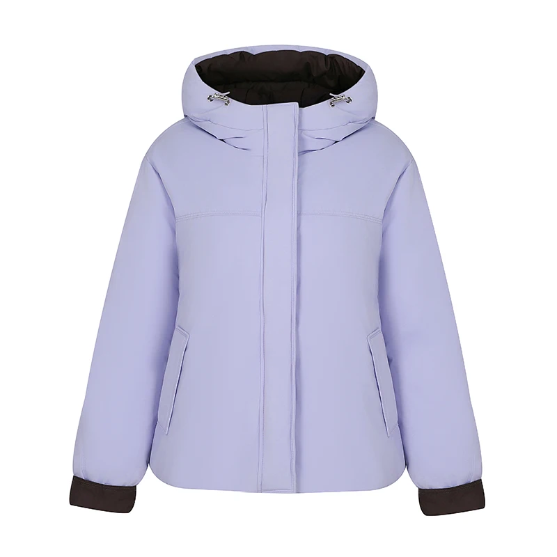 2026 New Women Winter Double Sided Wear Reversible Hooded Parka Coat Plain Cropped Outer Layer Zip Contrast Inside Oversized Fit