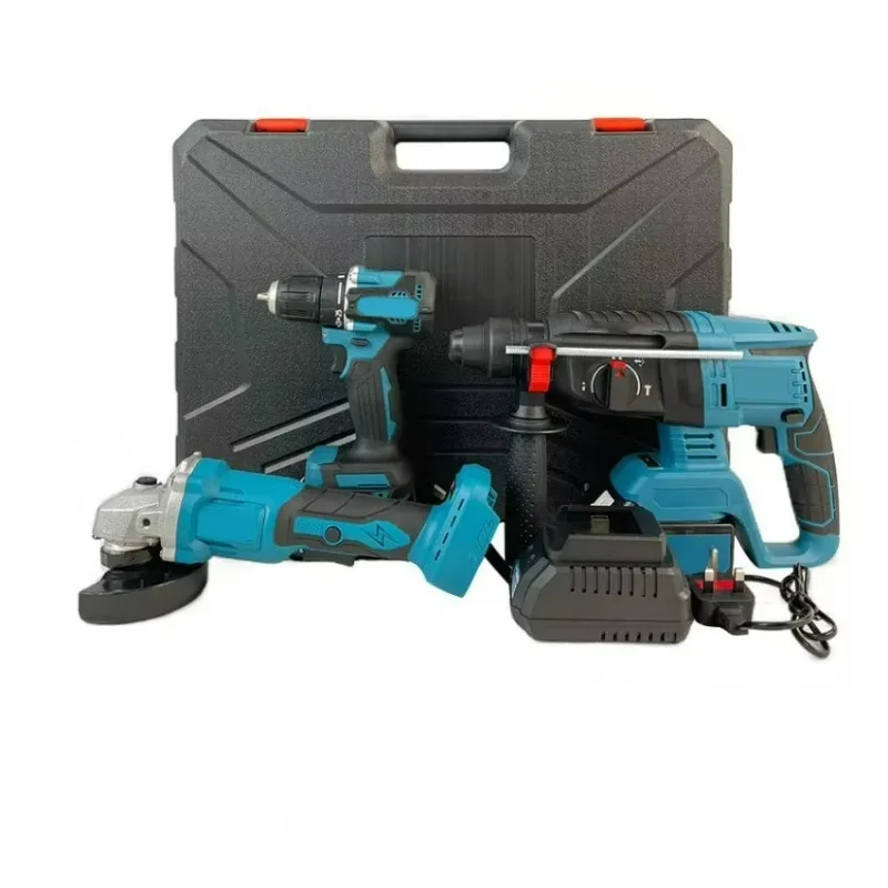 Multifunctional Complete Set Three-Piece Brushless Charging Tools Customizable OEM Lithium Electric Hand Drill Angle Grinder