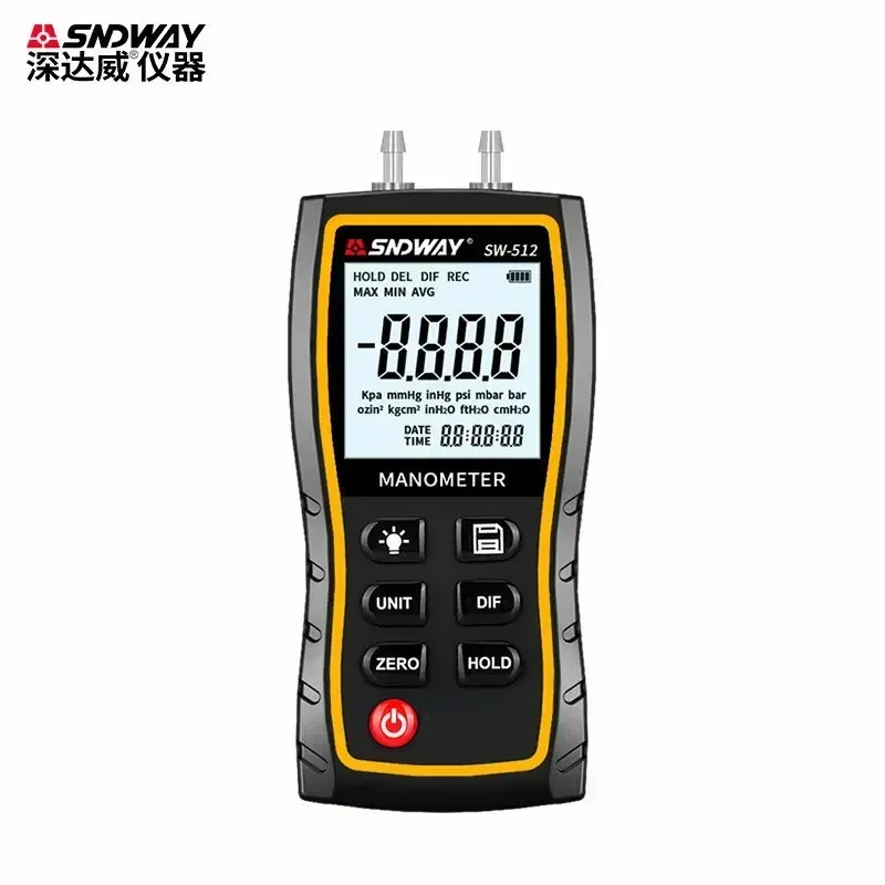 SNDWAY Digital Manometer Air Pressure Gauge SW-512 Pressure Gauges Differential Natural Gas Pressure Gauge Meter Measurement