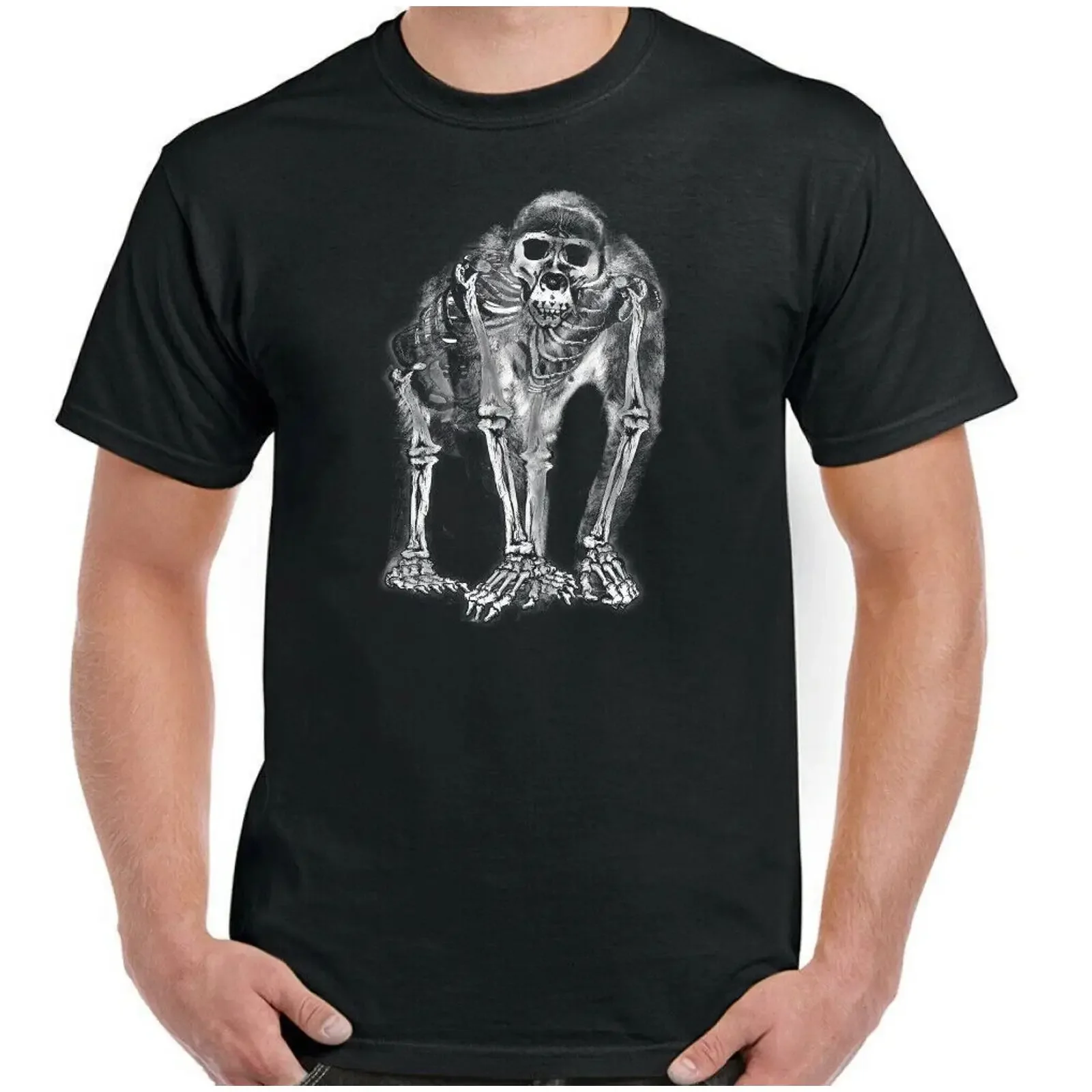 Gorilla T Shirt Ape Mens Funny Primate Monkey Chimp Chimpanzee Animal Top X Ray vintage Washed homme Soft Unisex fashion