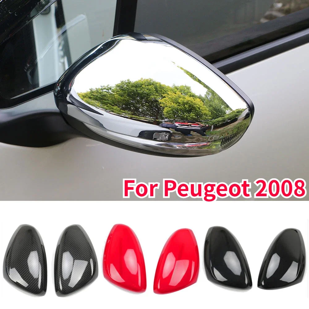 

2Pcs ABS Chrome Car Side Rearview Mirror Protection Cover Sticker Trim for Peugeot 2008 2016 - 2022 Accessories