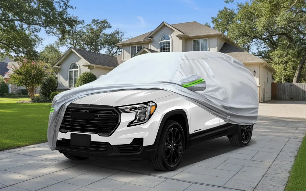 

Универсальный 6-слойный всепогодный автомобильный чехол для внедорожников до 190 дюймов, водонепроницаемый, устойчивый к ультрафиолетовому излучению, светоотражающие полосы