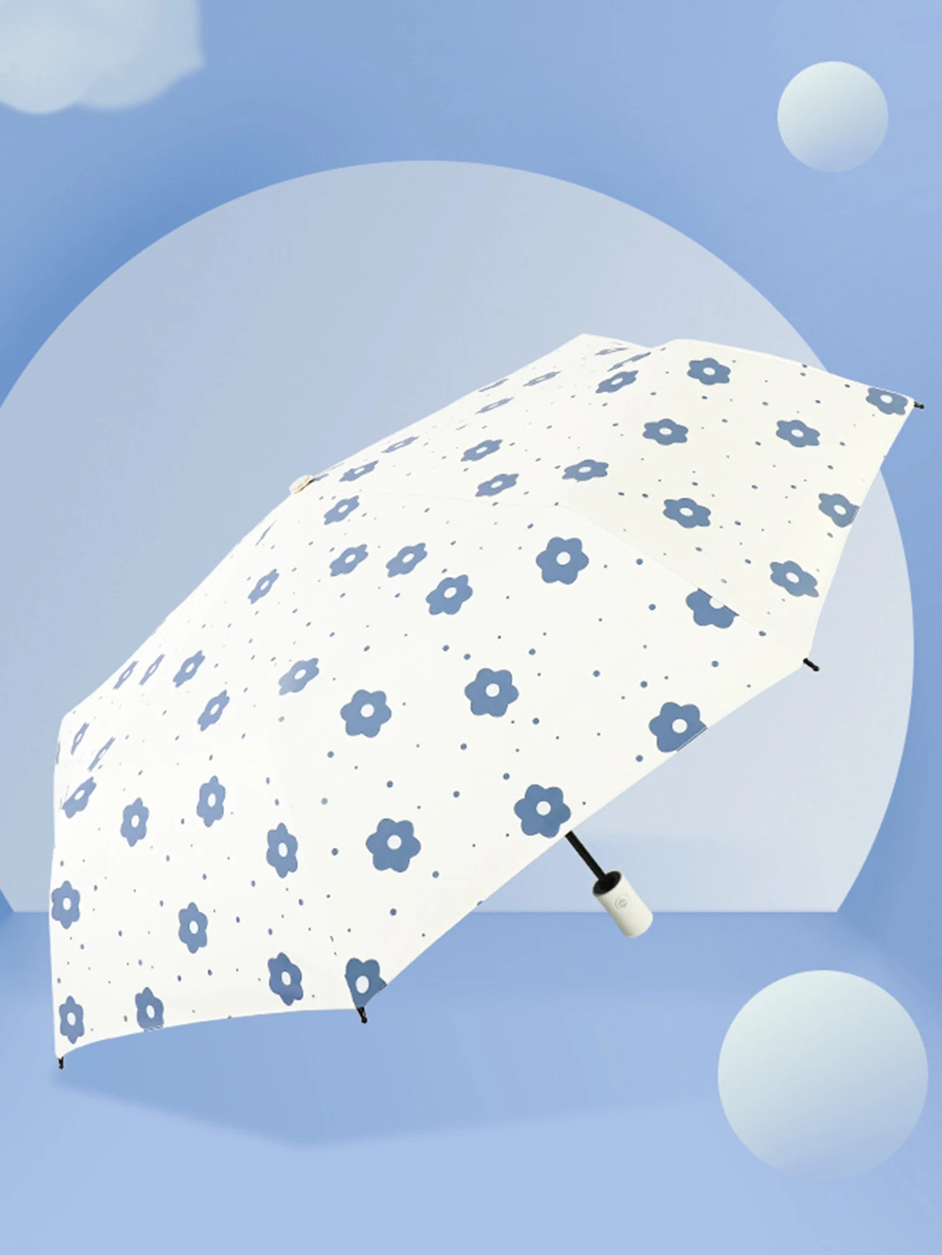 Fully automatic large umbrella, sun protection, UV protection, wind resistance cartoon, sunny umbrella, female student