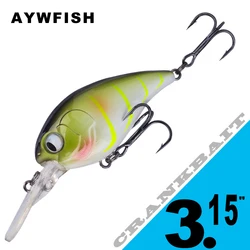 AYWFISH 3.15IN 13G Crank Fishing Lure Wobbler Floating Diver Artificial Bait Medium Crankbait For Perch Trout Pike Bass Fishing