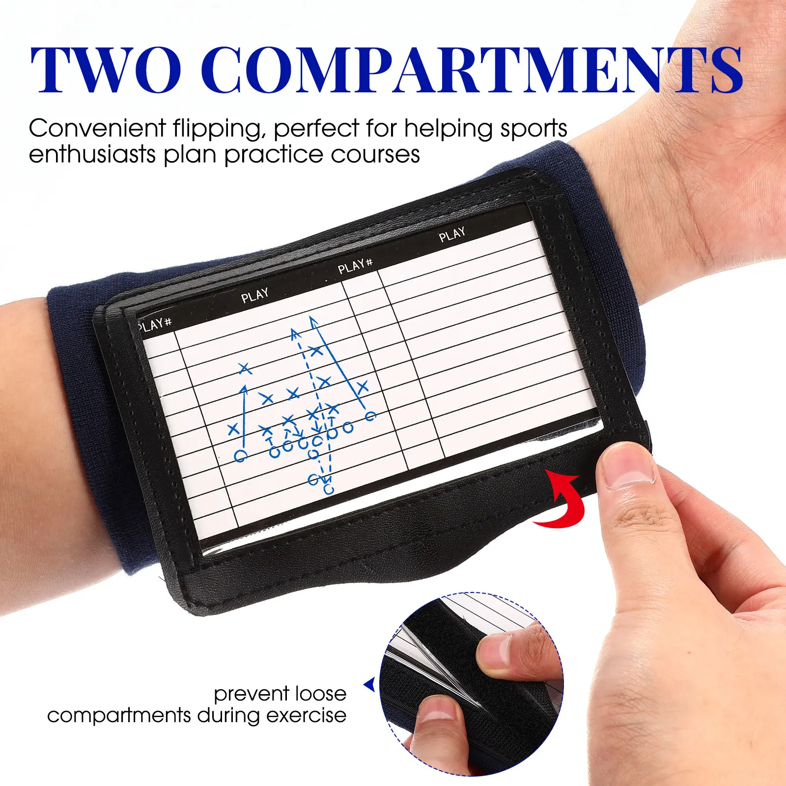 

2pcs Tactical Board Wristband Football Basketball Rugby Coaching Equipment Reusable Strategy Whiteboard For Adult Sports