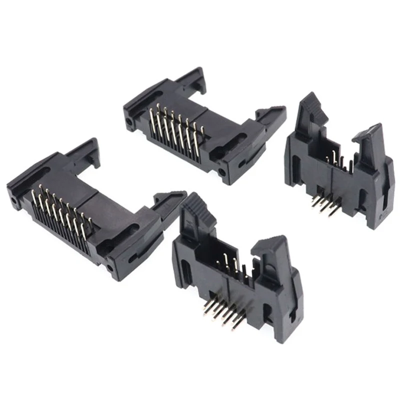 10pcs DC2 6/810/16/20/26/34/40 50P 60 6PIN 2.54MM pitch MALE SOCKET Straight/Right Angle IDC2 Box Headers Connector for FC Cable