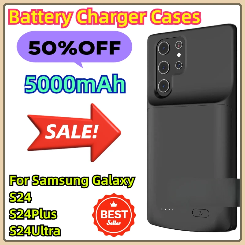 Battery Charger Phone Case Accessories Galaxy S24 Ultra Charging Cover for Samsung Galaxy S24 Power Bank Shockproof