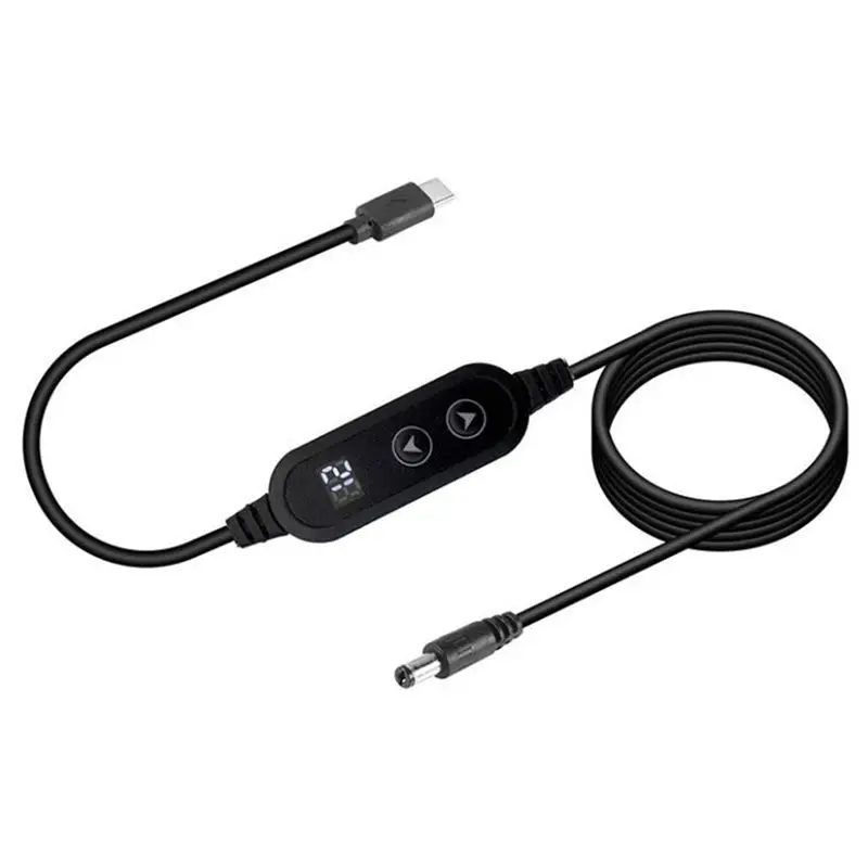 AT82-Adjustable Voltage Type-C To DC Power Boost Cable 5V/9V/12V/15V/20V Line USB C To DC Fast Charging Step-Up Cord