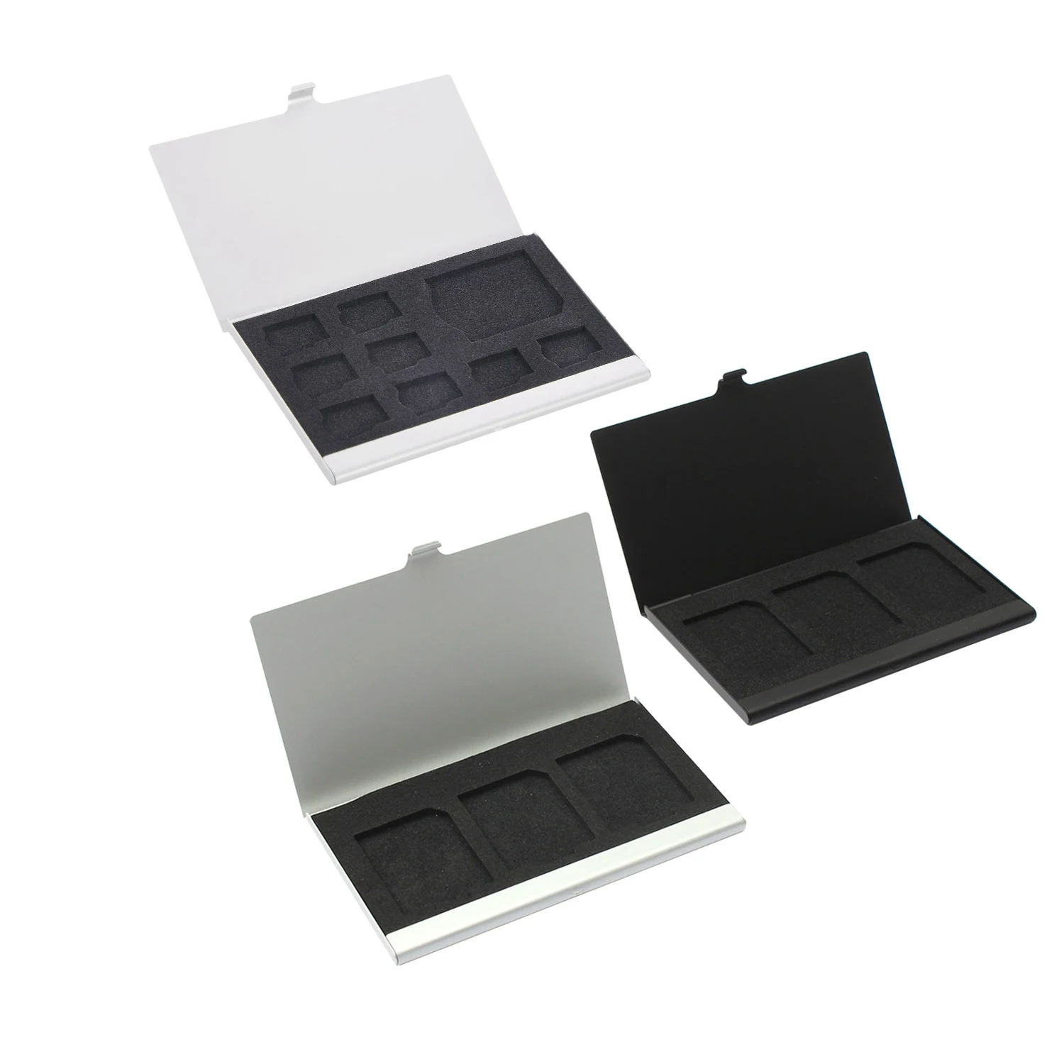 A93P 2 Pcs SD Card Case :1 Pcs Memory Card Case Card Box Holders For 3PCS SD Cards & 1 Pcs Storage Holder Box 8 TF And 1 SD