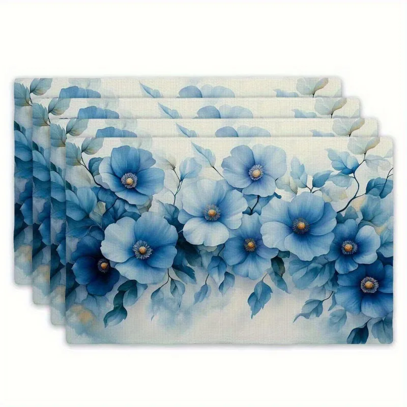 Bohemian Tile Placemat Colorful Mosaic Patchwork Style Dining Table Mat Heat Resistant Kitchen Decor Party Tableware Set of 4