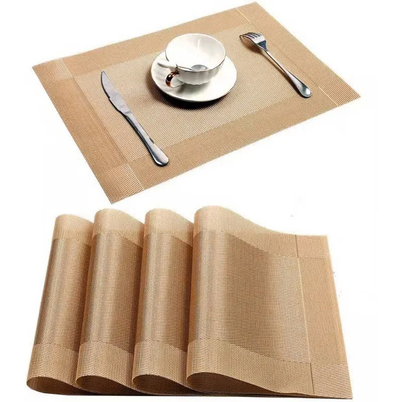 6PCS Table Mat Insulation Mat Placemat DIY Cut Leave-in Waterproof Placemat Western Restaurant Simple And Exquisite Placemat