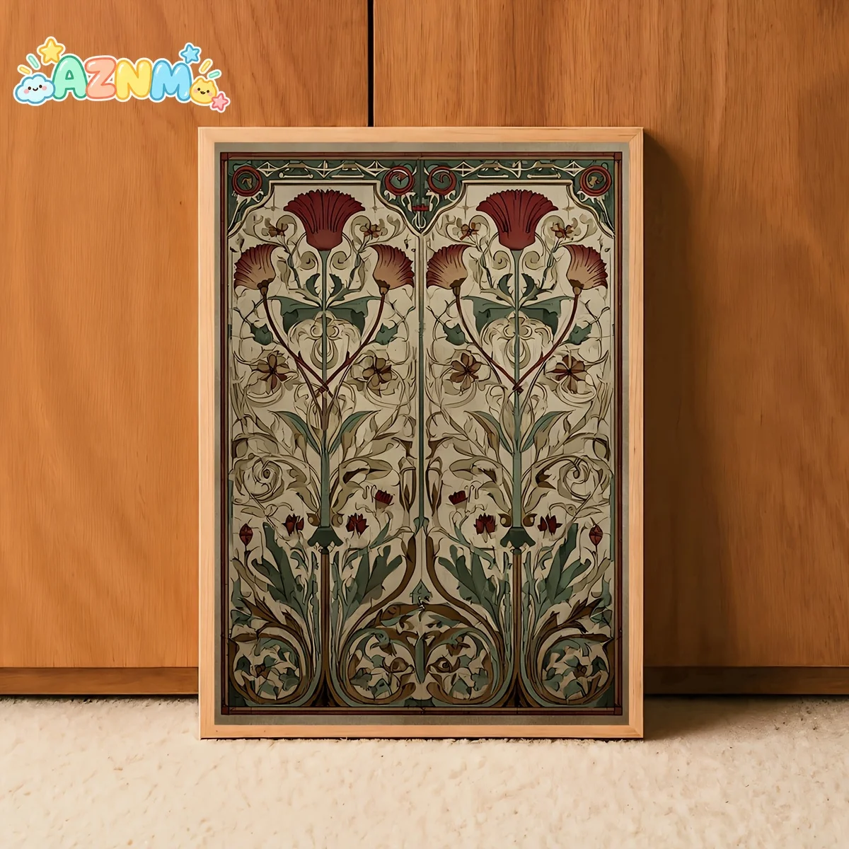 2D Flat, 1pc Frameless Art Nouveau Floral Botanical Wall Art - Vintage Canvas Painting Suitable for Living Room, Bedroom, Kit