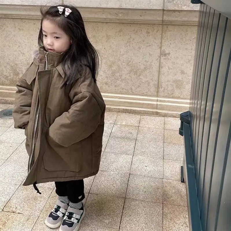 Children\'s Padded Thickened Jacket Fall Winter 2023 New Korean Version Furry Winter Cotton Clothes Men Women Baby Winter Jacket