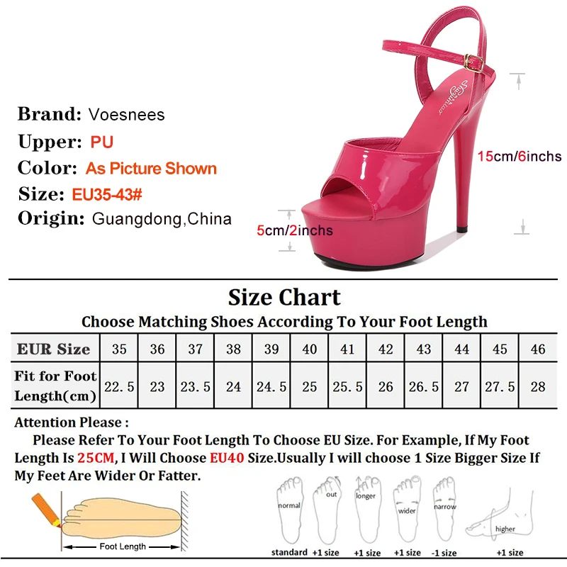 15 CM 6inchs Pole Dance Shoes Stripper High Heels Women Sexy Show Shoes Sandals Party Club Platform High-heeled Wedding Footwear