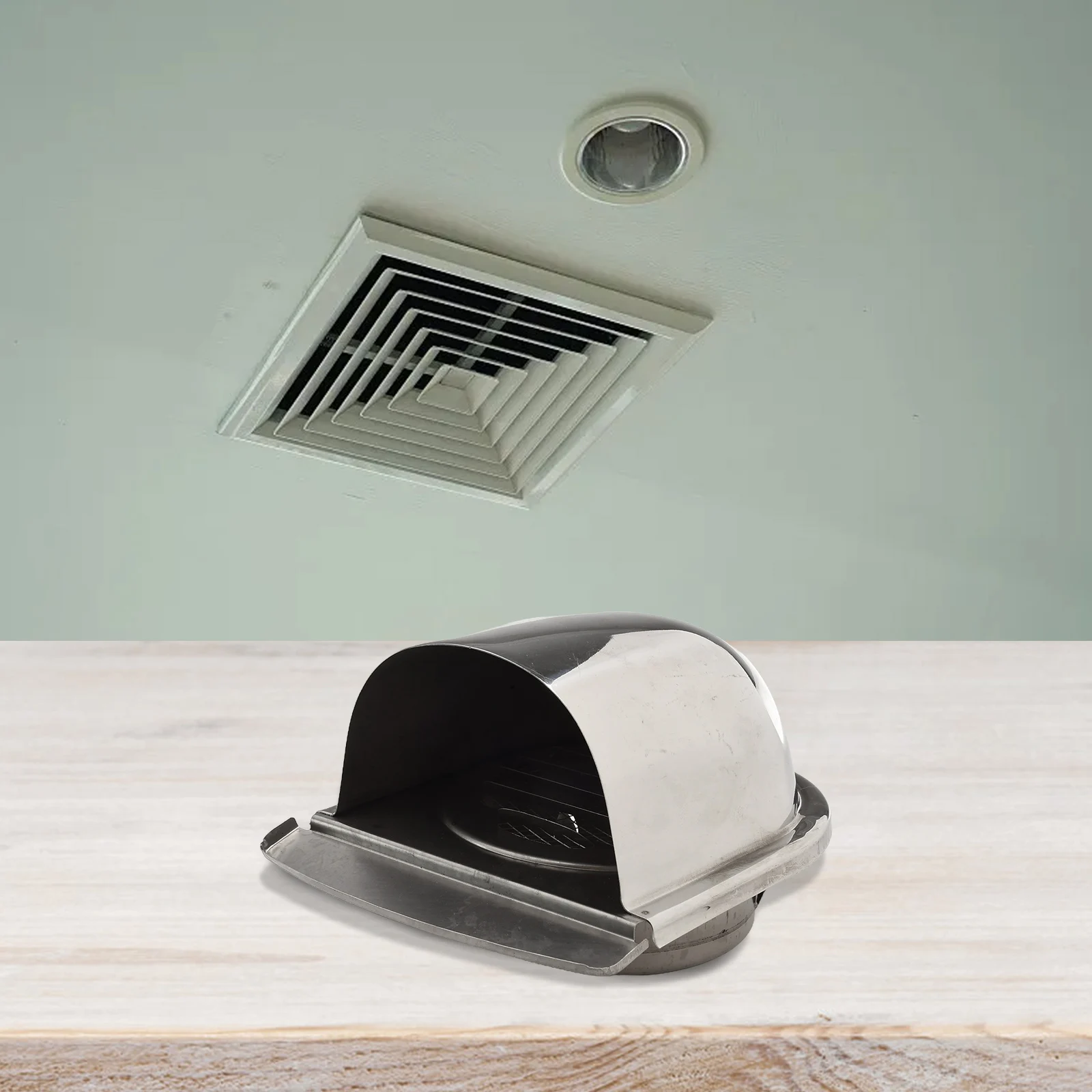 Vent Hood ท่อไอเสีย Vent กันน้ํา 100 มม./150 มม.การไหลของอากาศ Improvement สําหรับ Air Outlet สแตนเลสเหล็ก