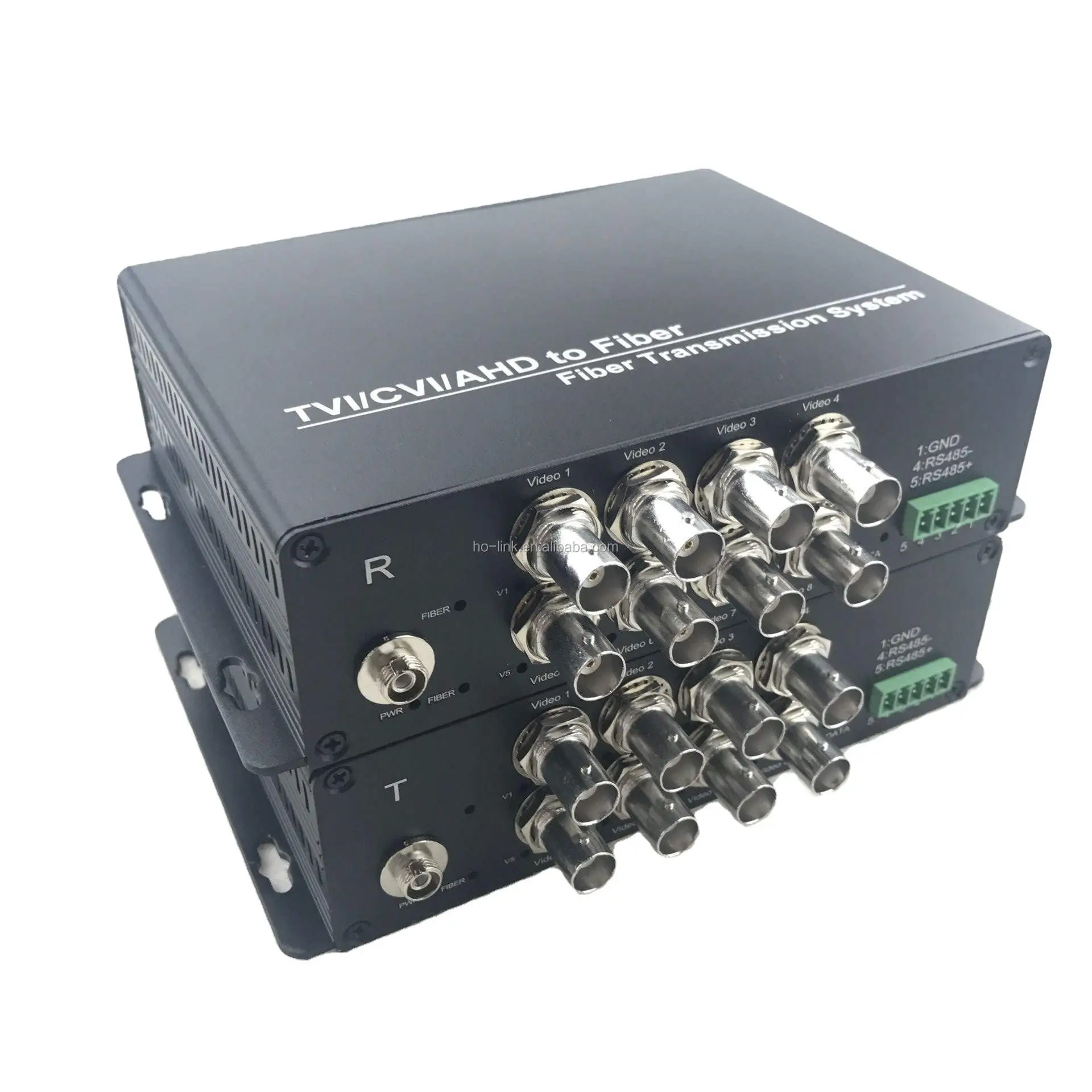 5MP 8 Channel AHD HD-CVI HD-TVI Video Optical Converter Support RS485 Data Single Fiber to Video BNC Converter 5MP