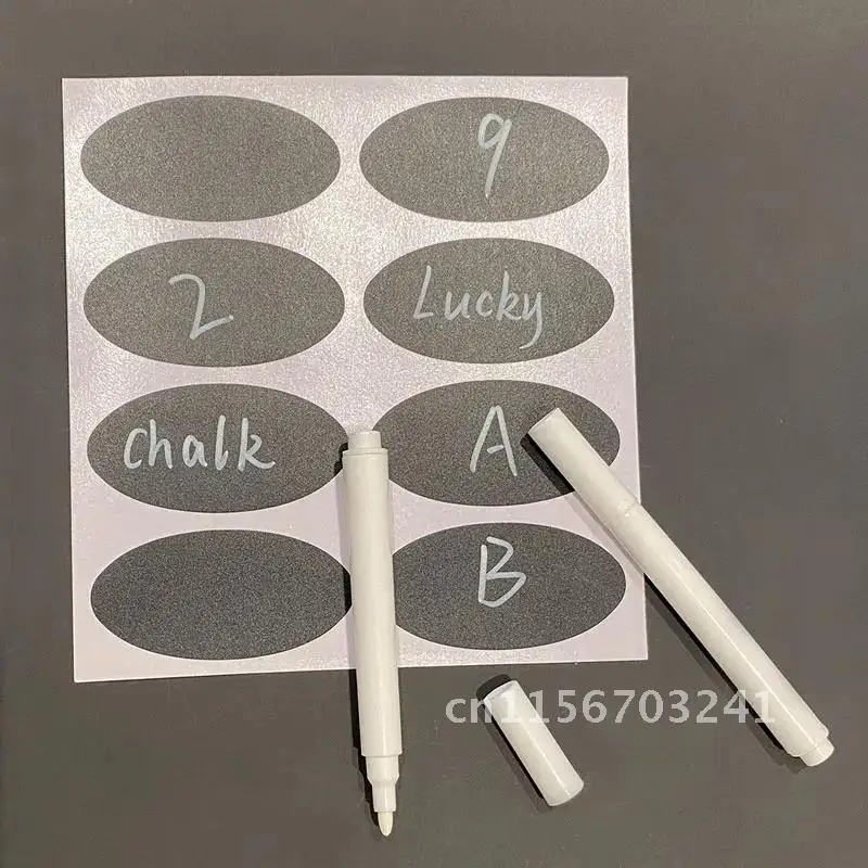 1/3/5PCs White Liquid Chalk Pens Erasable Marker Pens Label Stickers Storage Jar Spice Label Stickers Blackboard Tag for Kitchen