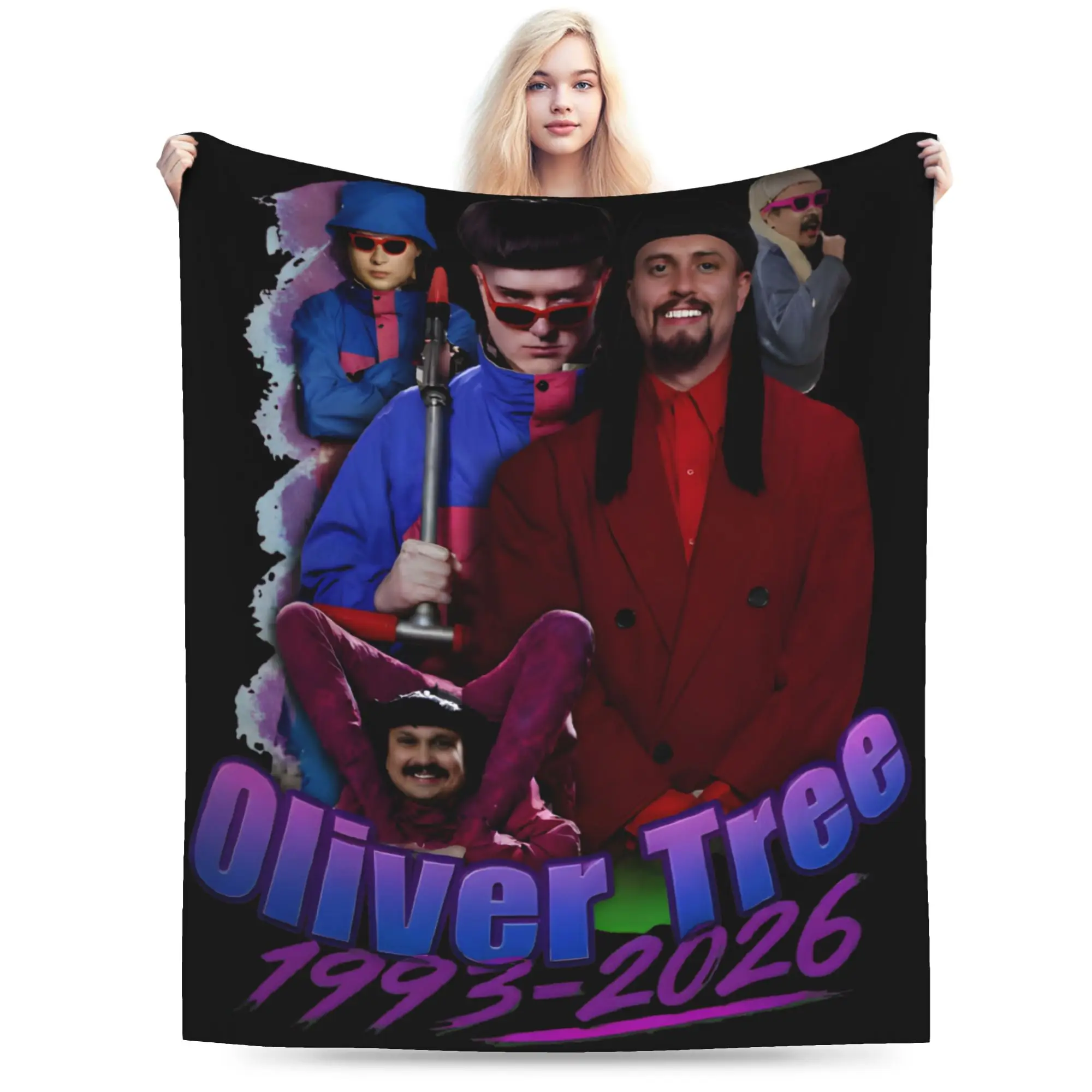RIP Oliver Tree 1993-2026 Throw Blanket for Couch  Fuzzy Soft Plush Blanket 50x60 Inches Multiple Sizes Bedspread