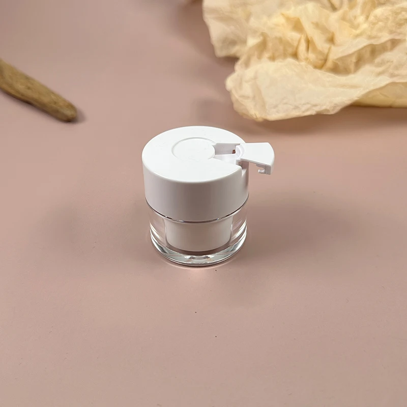 جرة كريم فارغة زجاجة محلول قابلة لإعادة الملء مع ملعقة 15/30/50 جرام جرة مضخة بدون هواء إعادة الملء زجاجة كريم أكريليك زجاجة فارغة