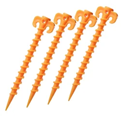 4pcs Tent Nails Ground Nails Screw Nail Stakes Pegs Plastic Sand Pegs Trip Beach Tent Stakes Nails Tent Peg Outdoor Camping Trip