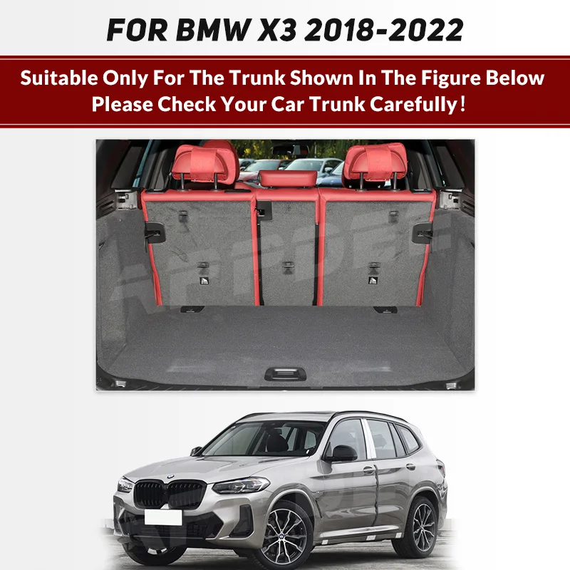 Auto Full Coverage Trunk Mat For BMW X3 G01 2018-2022 21 20 19 Car Boot Cover Pad Cargo Liner Interior Protector Accessories