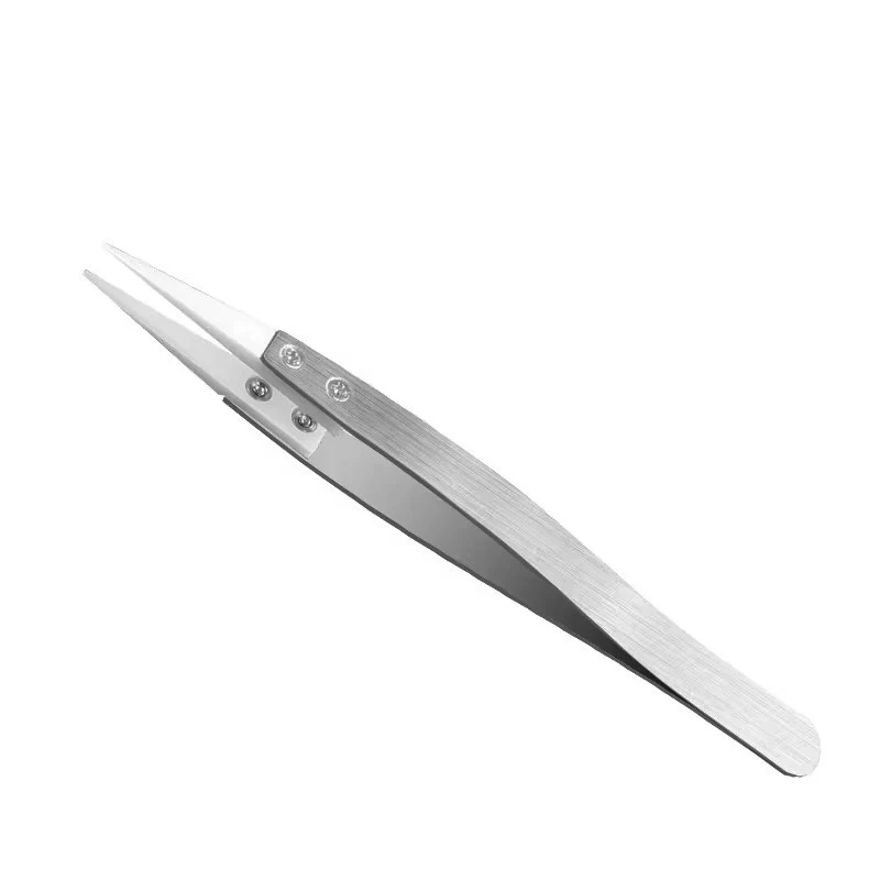 Anti-Static High-Temp Ceramic Tweezers with Straight Fine Points for Precision Handling for Picking Up Objects