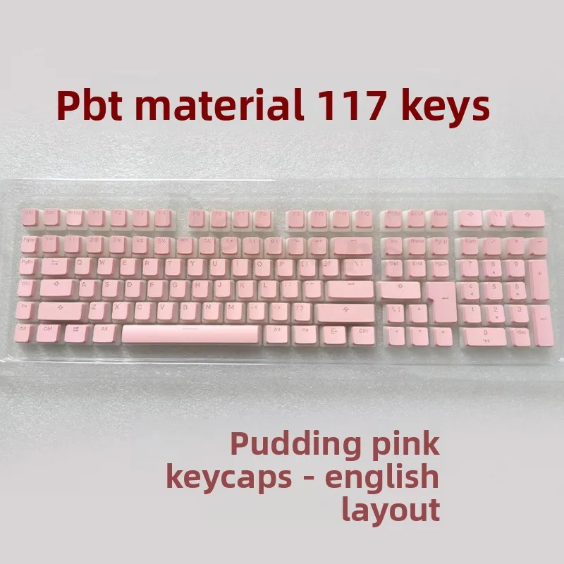 Double skin milk jelly pudding keycap DIY keyboard frosted 117 full key dual color PBT phonetic Thai Korean Russian