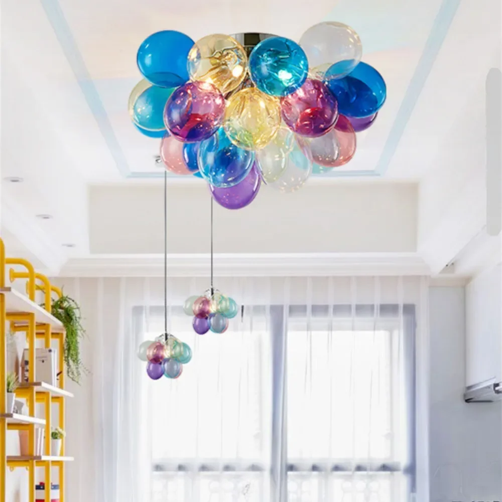 Modern Designer Grape Glass Chandelier For Living Room Dining Room Luminair Lampen Home Decoration Pendant Light Lustre Fixtures