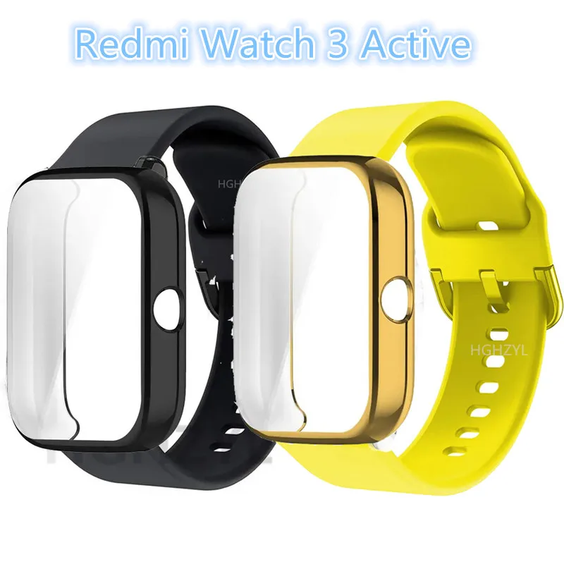 For Redmi Watch 3 Active Strap + Protective Case Cover Bumper For Xiaomi Redmi Watch3 Active Watch Band Bracelet Accessories
