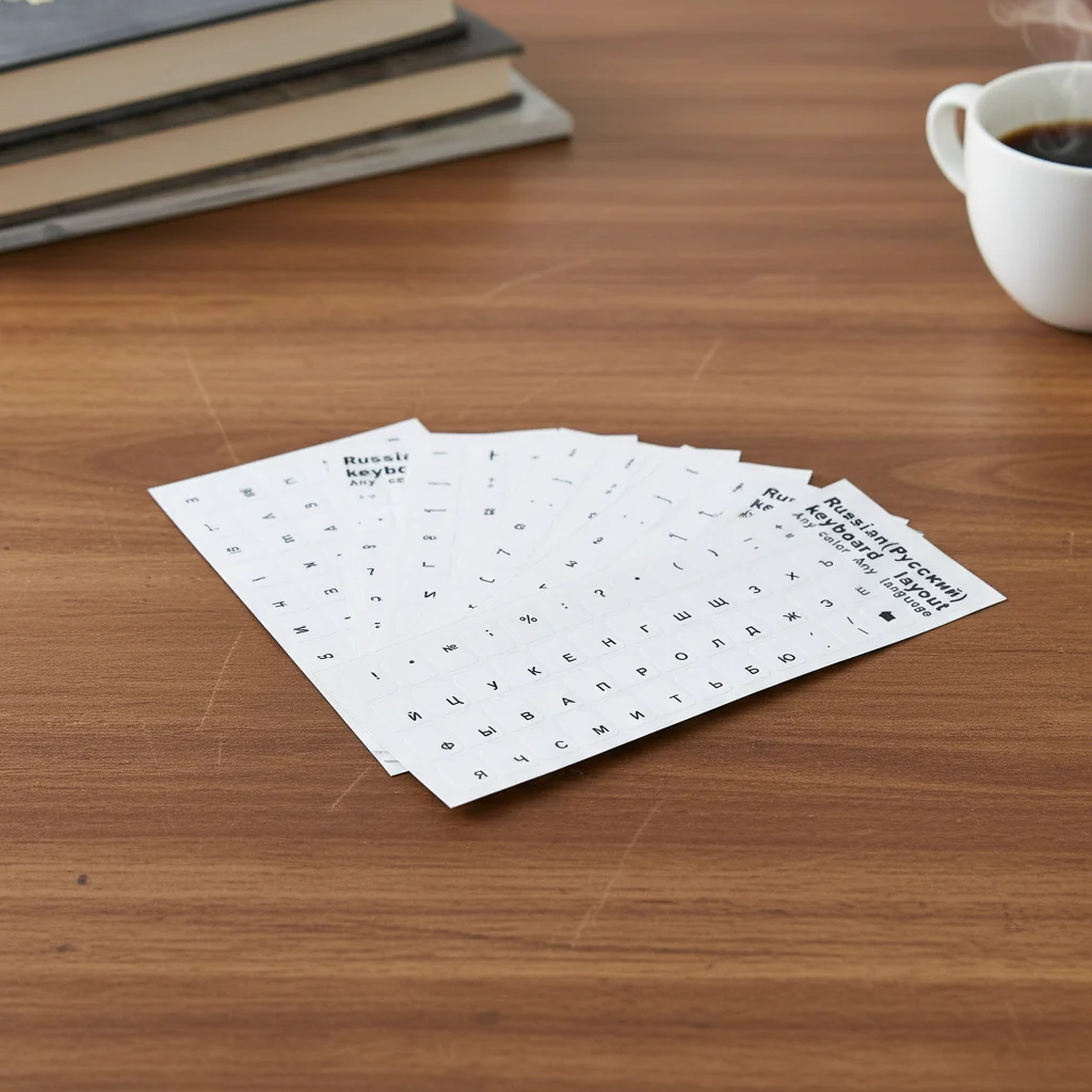 5PCS Russian Transparent Keyboard Stickers Language Alphabet Black White Label for Computer PC Dust Protection Laptop Accessory