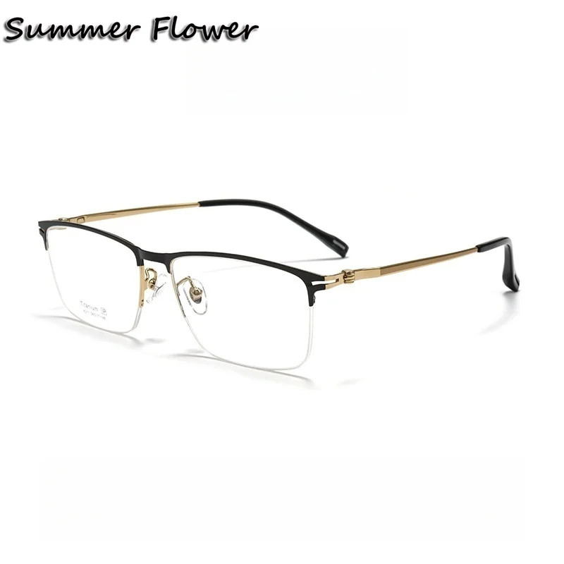 

58mm Oversize Men Titanium Gafas Prescription Lens for Eye Spectacle Myopia Optical Glasses Ultra Light Male Flexible Eyeglass